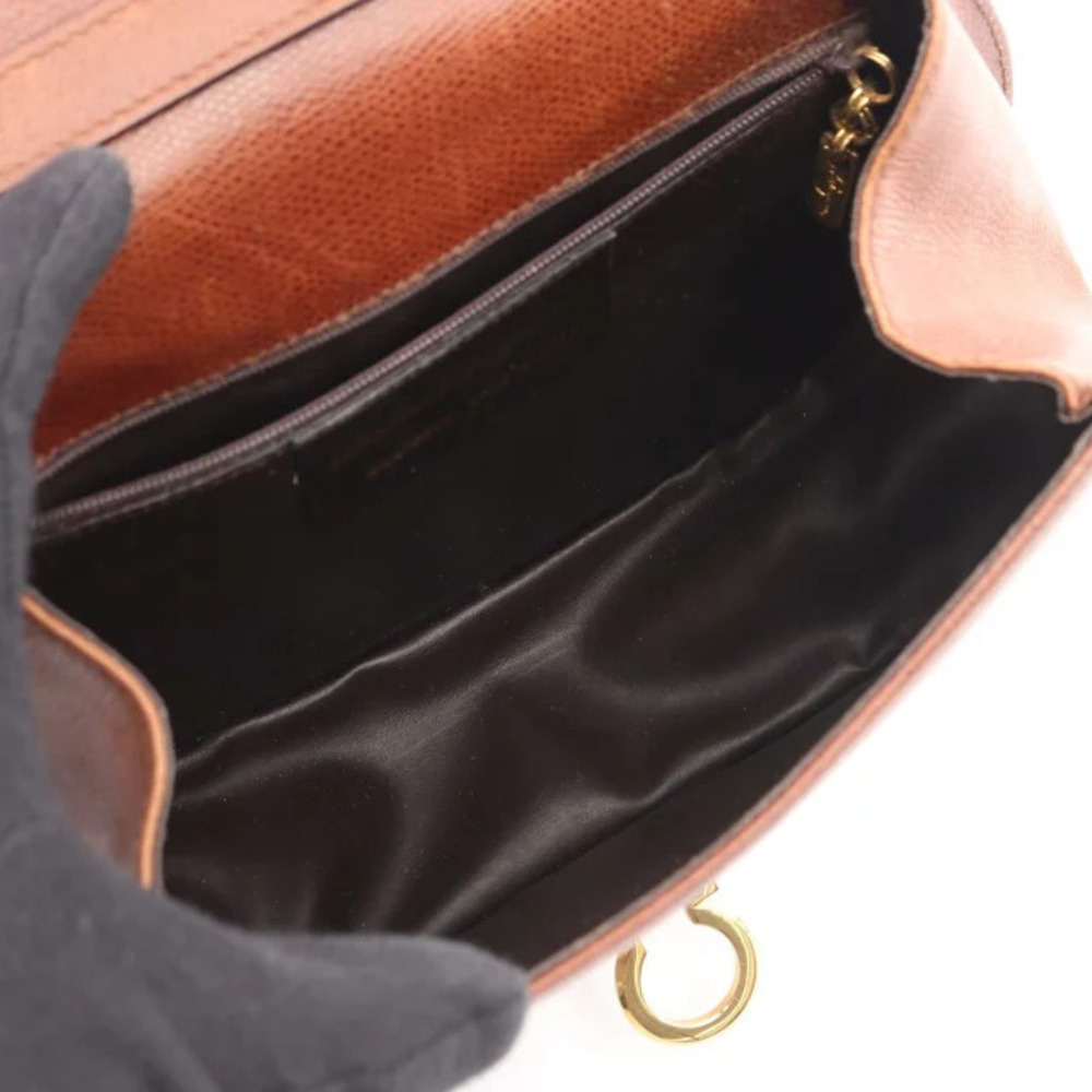 Salvatore Ferragamo Brown Leather Bag Gancini Shoulder - Picture 3 of 10